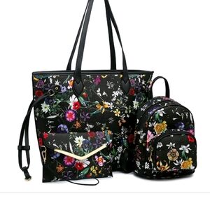 Floral Print 3-in-1 Tote Set